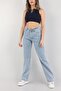 Snow Light Blue Palazzo Wide Leg High Waist Loose Leg - 3