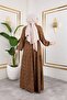 Crispy Pattern Viscose Dress - Brown / E0127 - 7