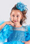 Girl's Evening Dress with Pompom Sleeves and Sequined Tutu - 4