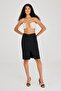 Women's Black Stonewashed Color Erica Black Od Slit Detailed Midi Length Lycra High Waist Jean Skirt - 2