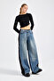 Women's Denim Color Double Color Special Design Palazzo Fit Denim Jean - 4