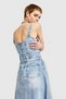 Women's Jeans Color Maxi Length A Type Cut Denim Dress - 5