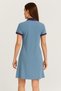 Women's Polo Collar Short Sleeve Dress Indigo - 4