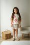 Girl's Tulle Floral Appliqué Detailed Cotton Tshirt Silver Color Detailed Mini Balloon Skirt Underdress Set - 5
