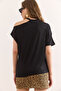 Women's Black Off-Shoulder Knitted Viscose Blouse Blz-19002930 - 2