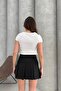 Square Neck Gather Detail Blouse White Rb2803 - 8