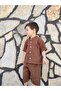 Organic Double Layer Wrinkle Muslin Fabric Judge Collar Baby Set - 2