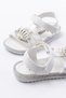 Girl's Mother of Pearl Pearl Non-Slip Sole Sandals - 5