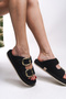 Tifcerys Women's Slippers 0012200   Black - 5