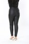 Women's Large Size Black Leather Coated High Waist Skinny Pants with Back Pocket 65N38902 - 7