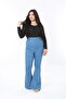 Women's Plus Size Blue Extra High Waist Wide Leg 5-Pocket Lycra Jeans 65N38894 - 8