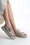 Genuine Leather Massage Supported Gray Buckle Women Sandals Tmd 2025713 - 5