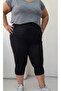 Black Capri Length Knee-Length Elastic Waist Combed Viscose Leggings - 8