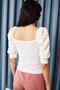 Women's Ecru Front Gathered Sleeve Detailed Lycra Blouse BLZ-19000857 - 5