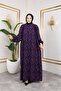 Robe Patterned Viscose Dress - Purple / E0126 - 3