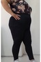 Black Elastic Waist Ankle Length Long Combed Cotton Viscose Leggings - 3