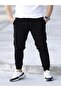 Seasonal Black Cargo Pants with Lycra Cotton Waist and Elastic Legs - 2