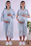 Effortt Blue Scalloped Dressing Gown Nightgown Set