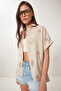 Scalloped Woven Shirt Cream Ltp0015