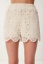 Guipure Mini Knitwear Shorts Cream Ltp0017 - 3