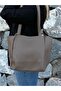 3 Compartment Tassel Detailed Daily Large Tan Women's Shoulder Bag