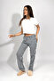 Women's Pocketed Cotton Elastic Waist Ribbon Patterned Pajama Bottoms - 4