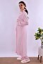 Effortt Pink Dressing Gown Maternity Pajama Set - 4