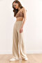 Women's Mink Elastic Waist Flowy Twist Pants Pnt-19000334 - 3
