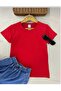 Women's Viscose Body Red Black White 3 Piece Bodysuit - 4