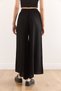 Women's Black Waist Thick Banded Flowy Skirt Pants Pnt-19000330 - 6