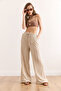 Women's Stone Textured Elastic Waist Pocket Draped Trousers Pnt-19000333 - 5