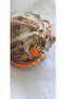 Orange & Turquoise Glass Beads Crab Charm Necklace - 4