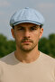 English Style Eight Pieces Summer Baby Blue Hat with Elastic Back - 2