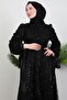 Sleeveless Satin Evening Dress Black - 5
