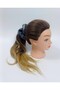 Satin and Organza Textured Hair Clip Black and White - 4