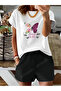 Available in Plus Sizes Cute Pattern Black and White T-Shirt and Shorts Set - 7