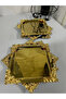 Stainless Gold Rose Detailed Coffee Cake Presentation Tray Set of 6 - 2