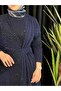 Luxury Evening Dress with Self-Glitter Front Gathered - 5