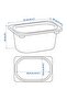 High Quality Plastic Toy Storage Box 3 Pieces 42 x 30 x 23 cm Burgundy Box - 3