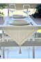 Rustic Fabric, New Season Carefree Linen Look Off-White Runner Cover