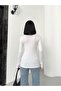 Women's White Bitter Brown Finger Detail Body with Finger Inserts Body with Finger Inserts Blouse - 6