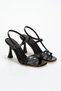 Valencia Women's Black Stylish Strappy Classic Heeled Shoes - 2