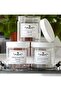 Transparent Glass Look Plastic 3-Piece Mica Jar Set with White Lid, Dental Floss-Ear Cotton-Makeup Removal. - 3