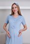 Women's Blue Special Design Lace Maternity Dressing Gown Nightgown Set with Dressing Gown - 3