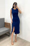 Women's Yandın Gathered Slit Midi Dress