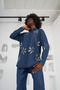 Women's Tansel Denim Fabric Shirt Front Back Sleeve Embroidered Shirt Standard Pants Fitted Suit - 7