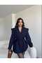 Women's New Season Design Tie-Up Jacket Navy Blue