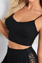 Women's Black Side and Back Lace Detailed Double-Line Thin Elastic Shorts Homewear Set - 4