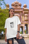 Wife Printed Women's Crew Neck Cotton Oversize Short Sleeve T-Shirt - 2