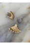 Heart, Fan Detailed Earrings - 3